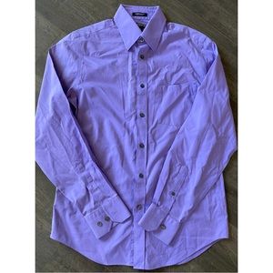 Express Men Purple Modern Fit Long Sleeve Dress Shirt Size Small 14-14.5"